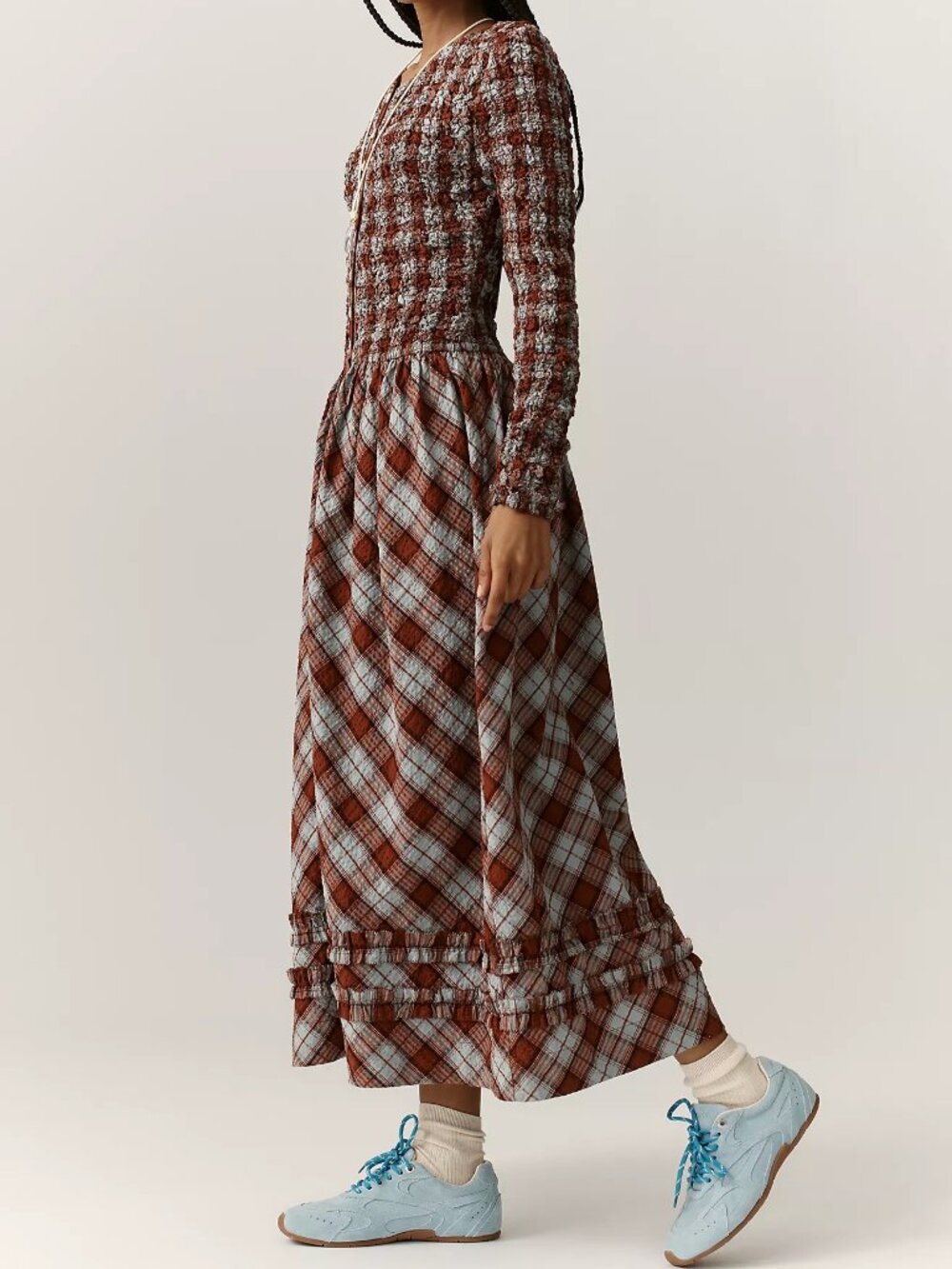 NWT Anthropologie Damson Madder Long-Sleeve Organic Cotton Midi Dress, Size 12 - Picture 6 of 11